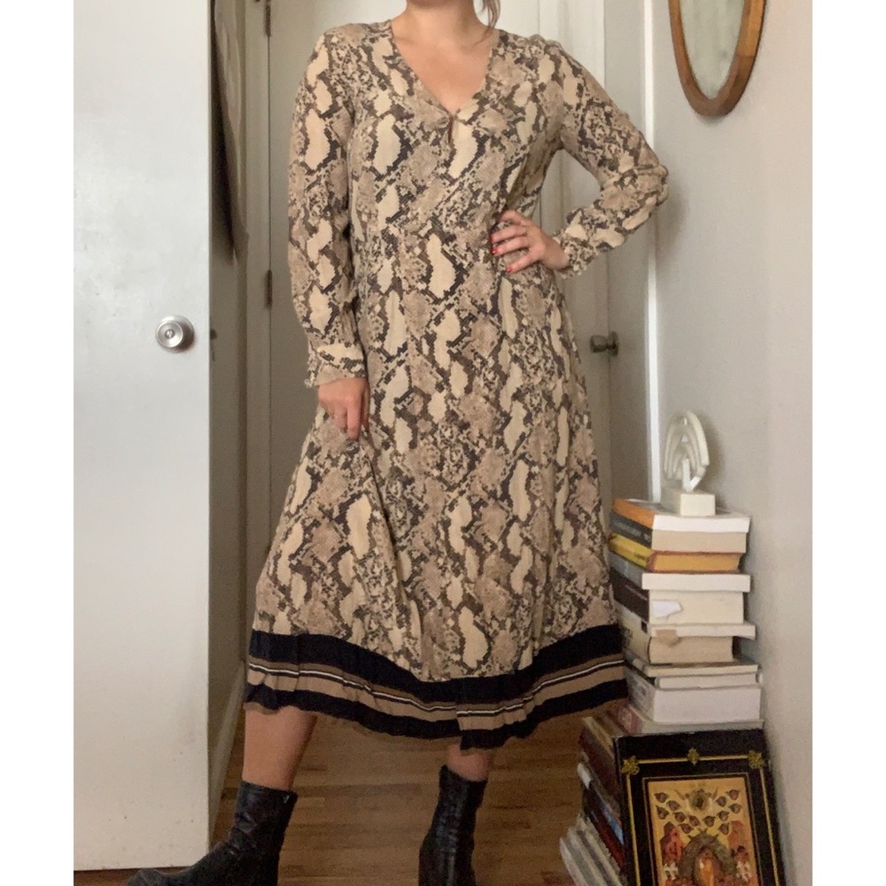 Midi Snake Print Dress